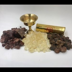 Resin Incense Gift Set with Brass Burner & Coal